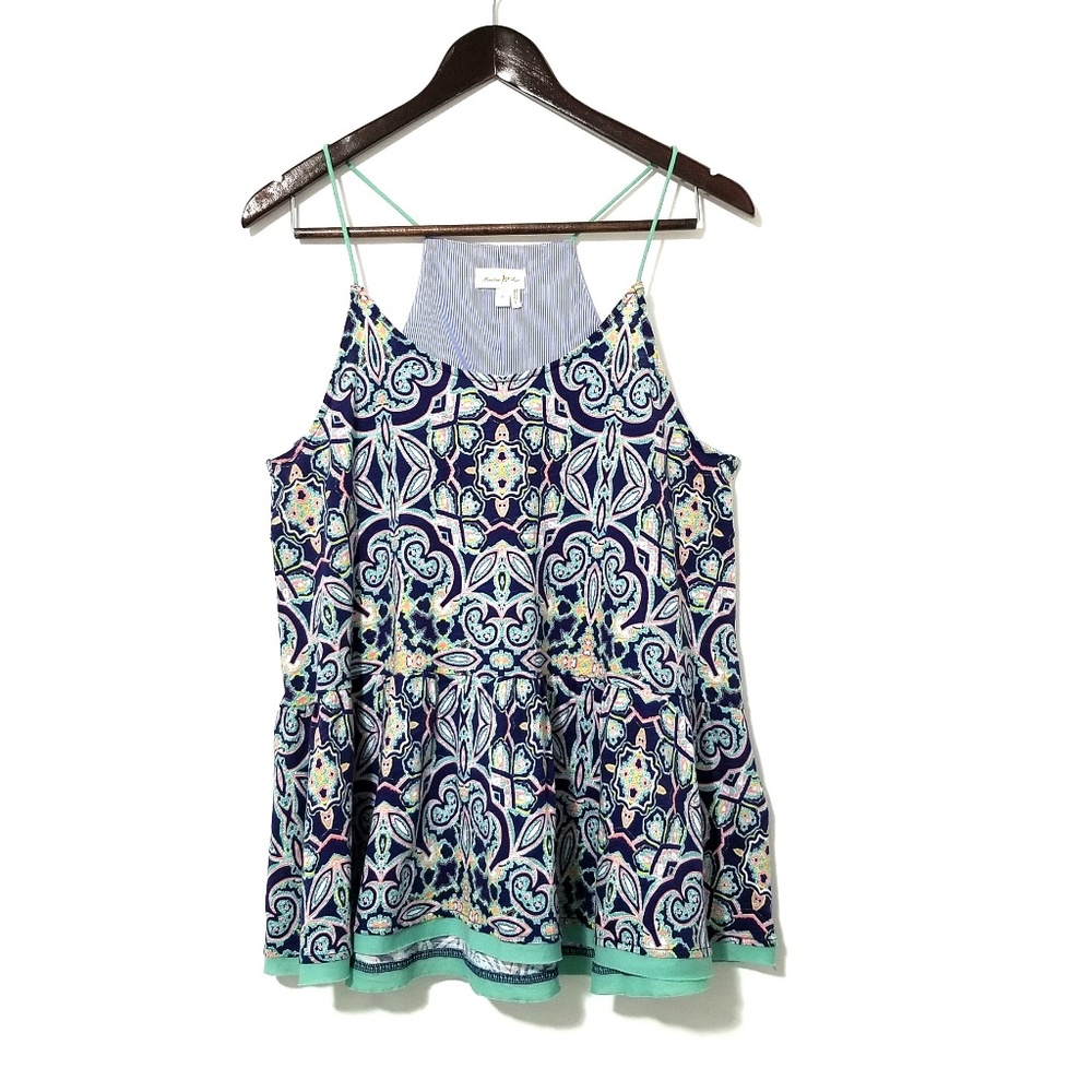 Anthro Meadow Rue Paisley Swing Tank Peplum